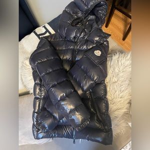 Moncler Navy Quilted Down Hooded Puffer Jacket